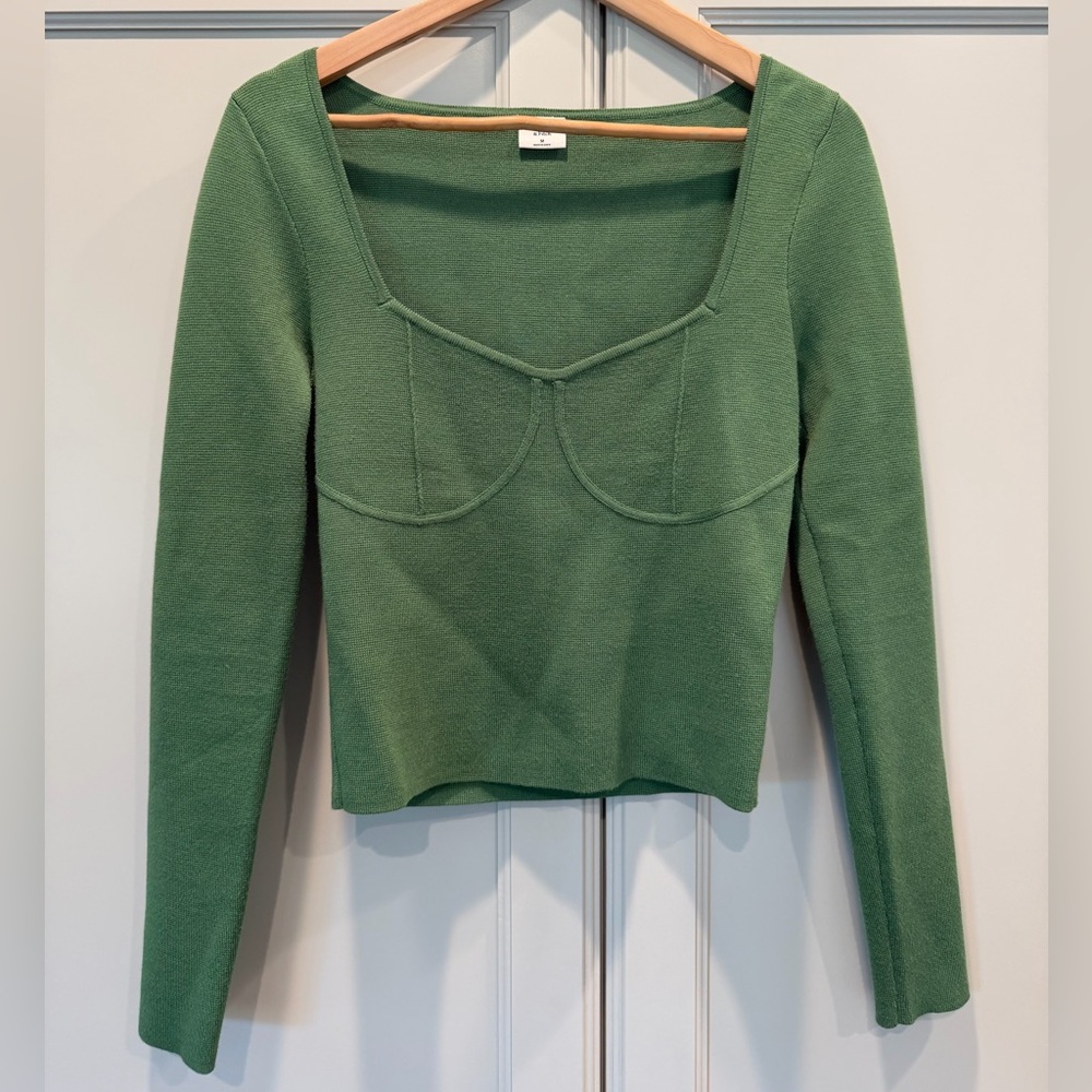 Abercrombie & Fitch Olive Green Long Sleeve Top